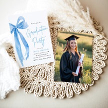 Moderna y elegante Graduación estilo Blue Bow