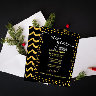 Invitación Moderna y elegante historia: Celebración del NYE