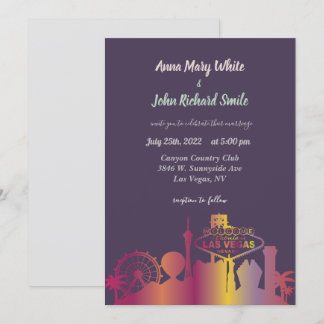 Invitación Moderna y elegante línea aérea de La Ciudad de Las