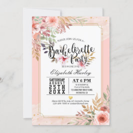Invitación Moderna y elegante Moda Bachelorette Party Flor ro