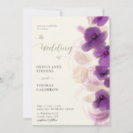 Invitación Moderna y elegante orquídeas púrpura Boda de Moda 