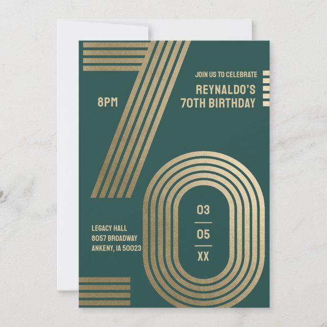Invitación moderna y elegante para la fiesta de cu (Anverso)