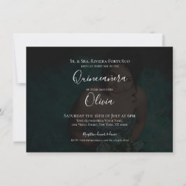 Invitación Moderna y elegante Quinceanera 15ª foto de cumplea