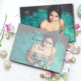 Invitación Moderna y elegante Quinceanera 15ª foto de cumplea
