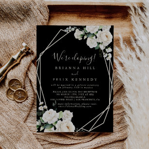 Invitación Moderna y elegante recepción de Elopement con flor
