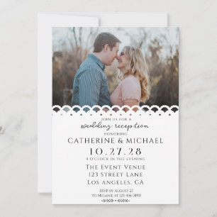 Invitación Moderna y elegante recepción de fotos de boda de e