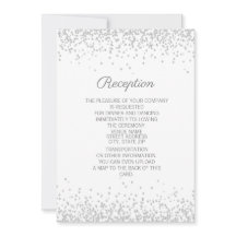 Moderna y elegante recepción de Purpurina plateado