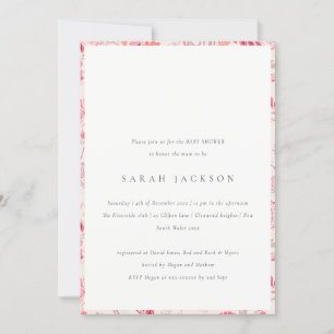 Invitación Moderna y elegante Rubor Paisley Typography Baby S