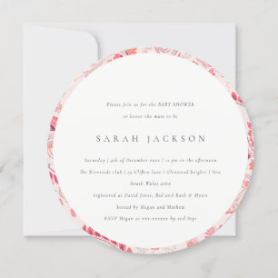 Invitación Moderna y elegante Rubor Paisley Typography Baby S