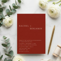 Moderna y elegante Terracota Boda Bohemia Invita