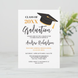 Invitación Moderna y elegante tipografía Tassel Graduation Pa