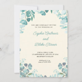 Invitación Moderna y elegante vegetación enmarcada Boda amari