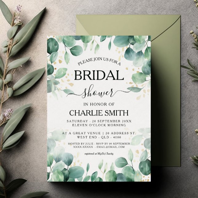 Invitación Moderna y elegante Verdor Ducha Bridal (Subido por el creador)