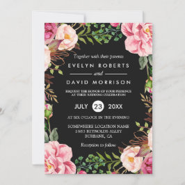Invitación Moderna y elegante Wreath floral de primavera