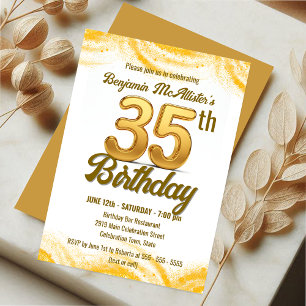 Invitación Moderna y espeluznante celebración de los 35 años 
