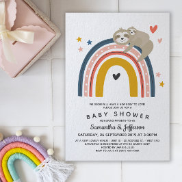 Invitación Moderna y linda mami bebé eslora arco iris Baby Sh