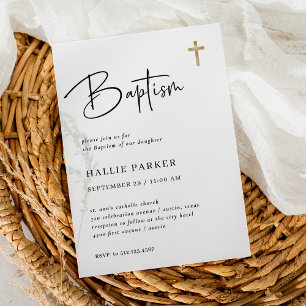 Invitación Moderna y Minimalista   Bautismo
