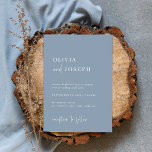 Invitación Moderna y Minimalista | Boda azul turbio<br><div class="desc">Estas elegantes y polvorientas invitaciones nupciales azules son sencillas y minimalistas,  pero muy elegantes,  gracias a su moderno guión escrito a mano y a su limpio diseño.</div>