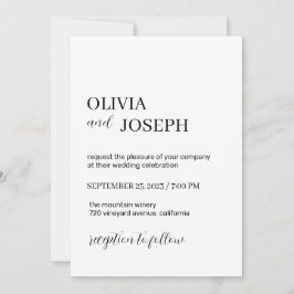 Invitación Moderna y Minimalista | Boda blanco