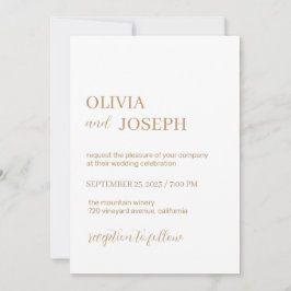 Invitación Moderna y Minimalista | Boda de oro blanco
