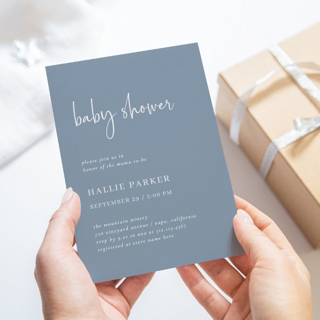 Invitación Moderna y minimalista | Dusty Blue Baby Shower (Subido por el creador)
