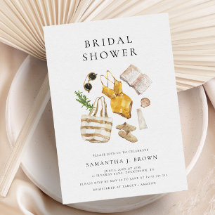Invitación Moderna y moderna ducha de novias de verano simple