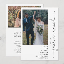 Invitación Moderna y moderna recepción sólo casada sólo 2 fot