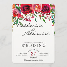 Invitación moderna y sencilla a la boda de la rosa