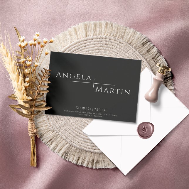 Invitación moderna y sencilla a la boda de marfil  (Subido por el creador)