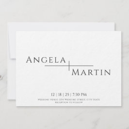 Invitación moderna y sencilla a la boda negra