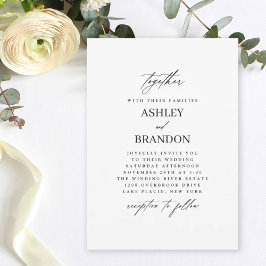 Invitación Moderna y sencilla boda clásica elegante
