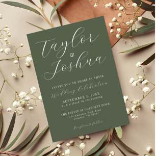 Invitación moderna y sencilla de casamiento de cal
