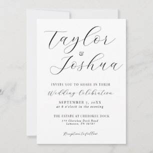 Invitación moderna y sencilla de casamiento de cal