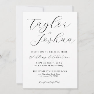 Invitación moderna y sencilla de casamiento de cal
