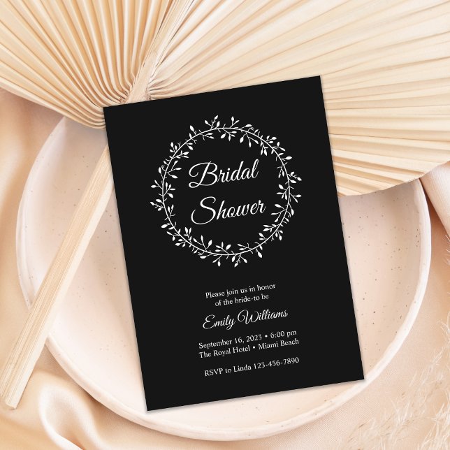 Invitación Moderna Y Sencilla Ducha Bridal Negra Y Blanca (Subido por el creador)