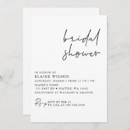 Invitación Moderna y sencilla ducha de novia