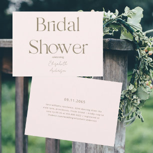 Invitación Moderna y sencilla ducha Rubor y Gold Bridal