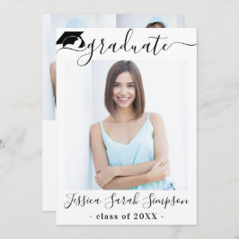 Invitación Moderna y sencilla fiesta Minimalista de graduació