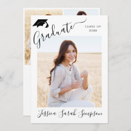 Invitación Moderna y sencilla fiesta Minimalista de graduació