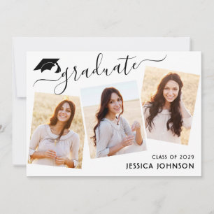 Invitación Moderna y sencilla fiesta Minimalista de graduació