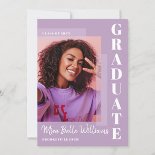 Invitación Moderna y sencilla imagen de Cassis de Graduación