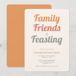 Invitación moderna y sencilla para la cena de la f