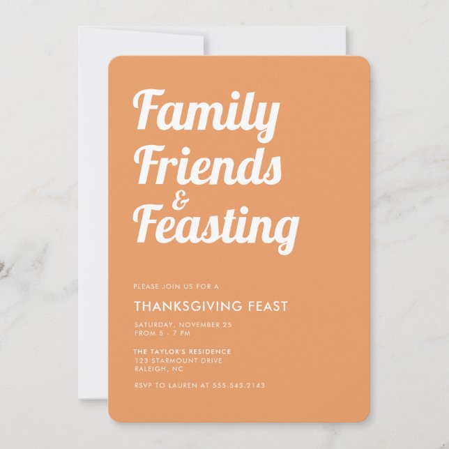 Invitación moderna y sencilla para la cena de la f (Anverso)