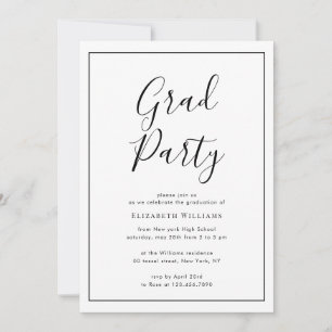 invitación moderna y sencilla para una fiesta de g