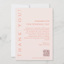 Invitación Moderna y sencilla Rubor-Boda Gracias-