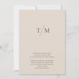 Invitación Moderna y simple Boda de combinación de arena y co