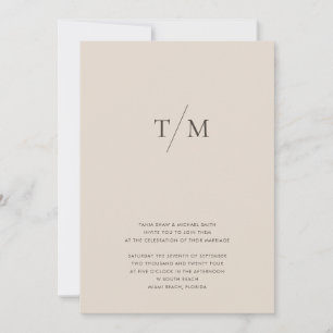 Invitación Moderna y simple Boda de combinación de arena y co