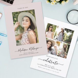 Invitación Moderna y simple caligrafía fotográfica 5 de fácil