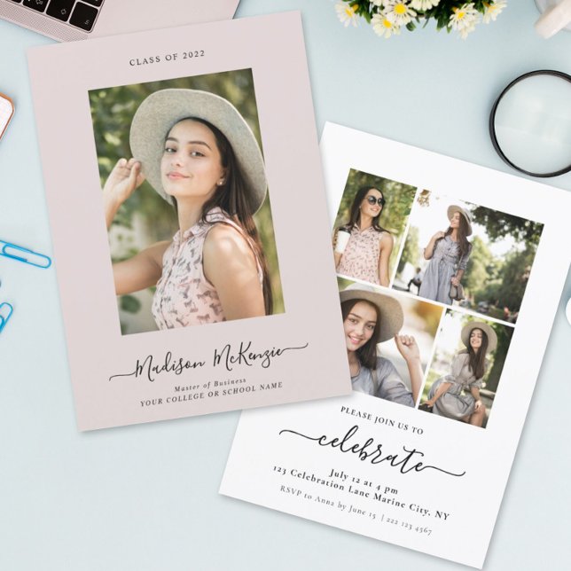 Invitación Moderna y simple caligrafía fotográfica 5 de fácil (Subido por el creador)