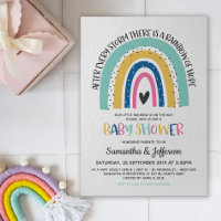 Moderna y simple esperanza Arcoiris Baby Shower